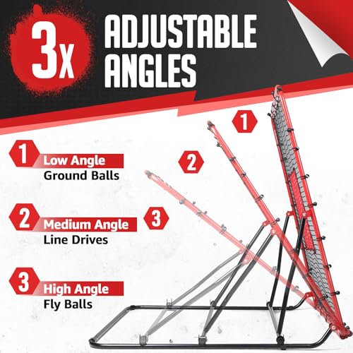 Baseball Rebounder Net 4x4.5 ft with 3 Adjustable Angles & Targets