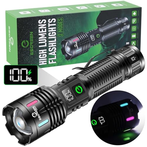 Esgreen Super Bright LED Rechargeable Flashlight 100000 Lumens 2 Modes - Medium Pack