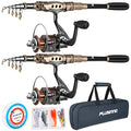 Telescopic Fishing Rod and Reel Combo 6.89 ft Portable Kit with Carrier Case