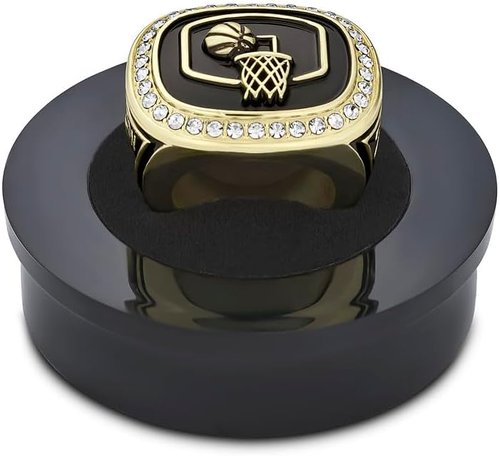 Express Medals 2026 Champion Basketball Trophy Ring - Sizes 6 to 11 with Award Display Stand