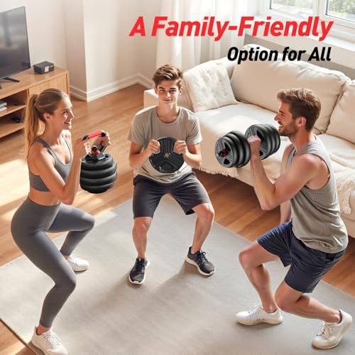 FITPLAM 35LB Adjustable Dumbbell Set 5-in-1 Home Gym Weights for Men Women