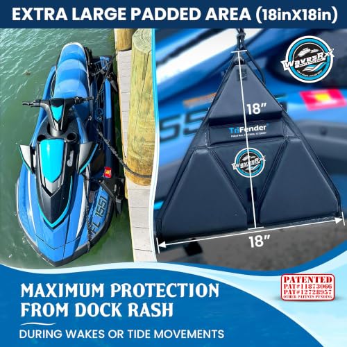 Orca Black WAVESRX PWC Fender Bumper & Soft Loop Cleats for Jet Ski Docking