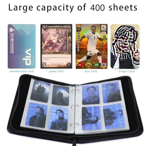 Photocards Binder with 400 Pockets Album for Army Fans Collection - Waterproof PU Leather