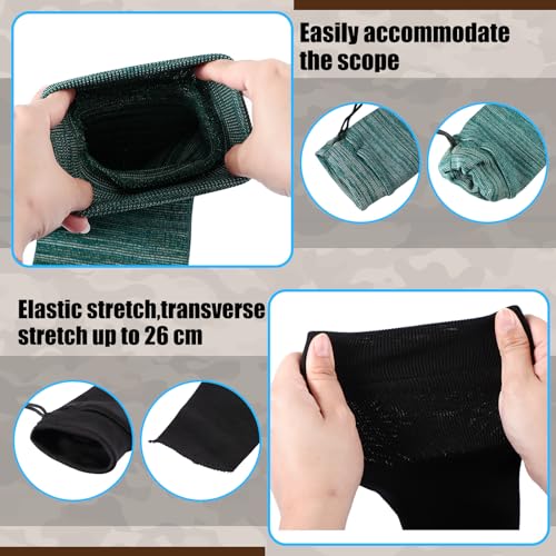 Silicone Gun Socks for Rifles - 18 Pack 54 Inch Storage Sleeves Dark Green, Brown, Black