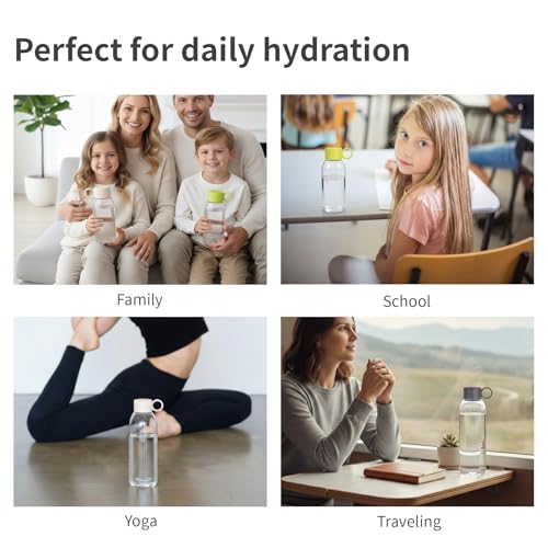 emoi 22oz Clear Water Bottle - Reusable Leakproof BPA-Free for School Travel Gym - White