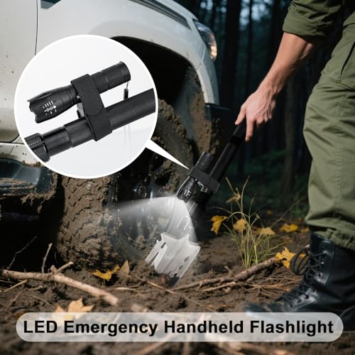 Suprock Black 06 Survival Shovel & Tactical Axe Combo - 30-in-1 Emergency Multi-Tool for Camping & Hiking