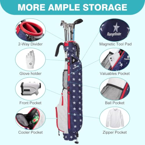 Lightweight Golf Stand Bag with Strap for 5-6 Clubs | Easy Carry Par 3 & Driving Range