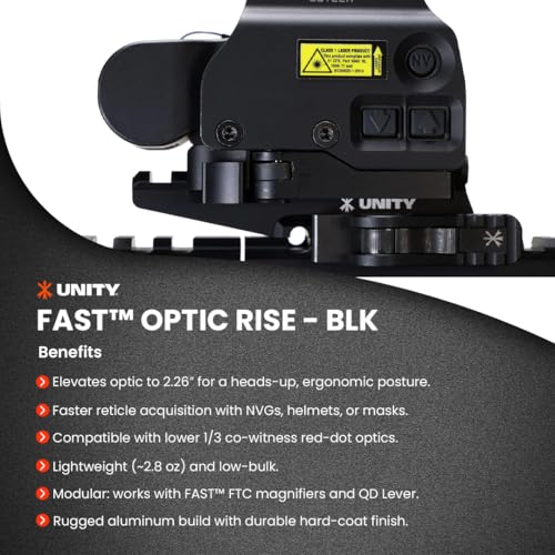 Unity Tactical Fast Optics Riser Black for Rifle Scopes