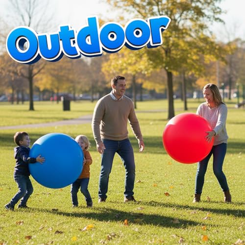 PlayBolt Jumbo 18-Inch Playground Balls for Kids - 2 Pack Red & Blue