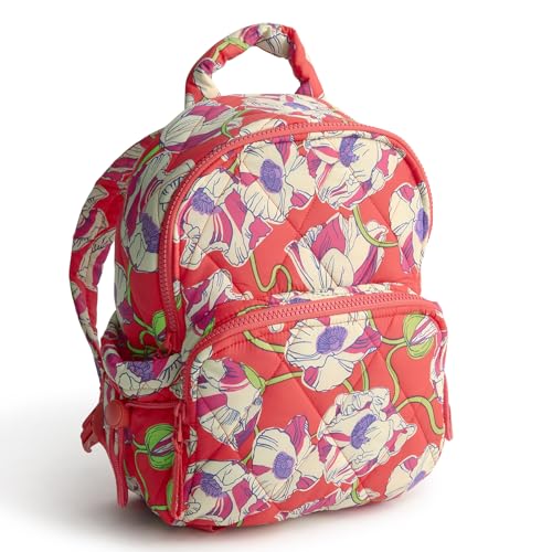 Lightweight Featherweight Small Backpack with Swirling Poppies Pattern - Women’s Casual Bag