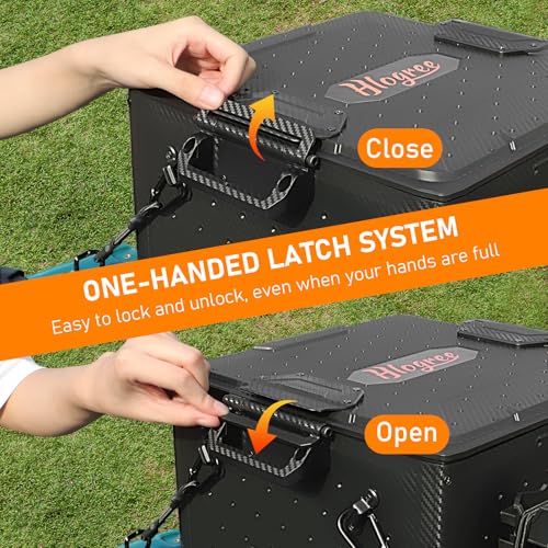 Kayak Fishing Crate with 4 Rod Holders - 13x13x13 Inch, Durable Storage Container