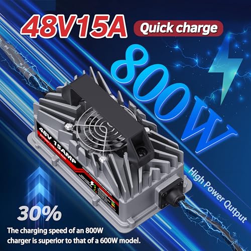 48V Lead Acid Golf Cart Battery Charger for Club Car Precedent & DS - 3-Pin Waterproof Smart Charger - Silver - Variation of This Listing