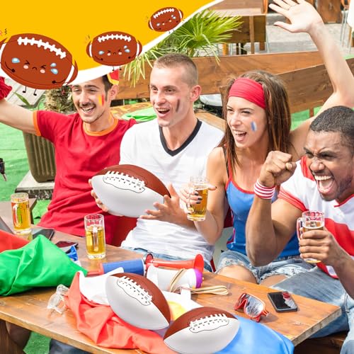 Autograph Football Set - 12 Blank Official Size 8.27in American Footballs with Customization Space - Double Sided, Bulk