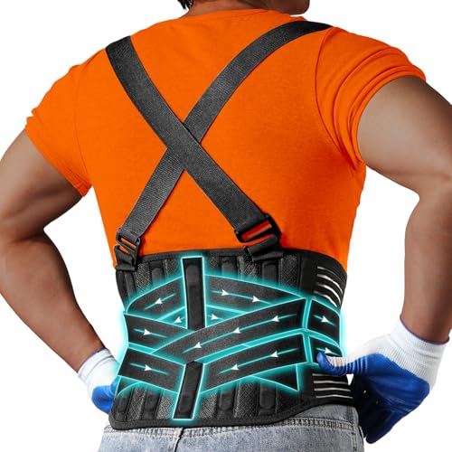 Plus Size Work Back Brace 4XL/5XL with Removable Shoulder Straps - Heavy Lifting Support