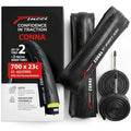 Fincci 700x23c Road Bike Tires & Inner Tubes Set - Foldable, Puncture-Resistant