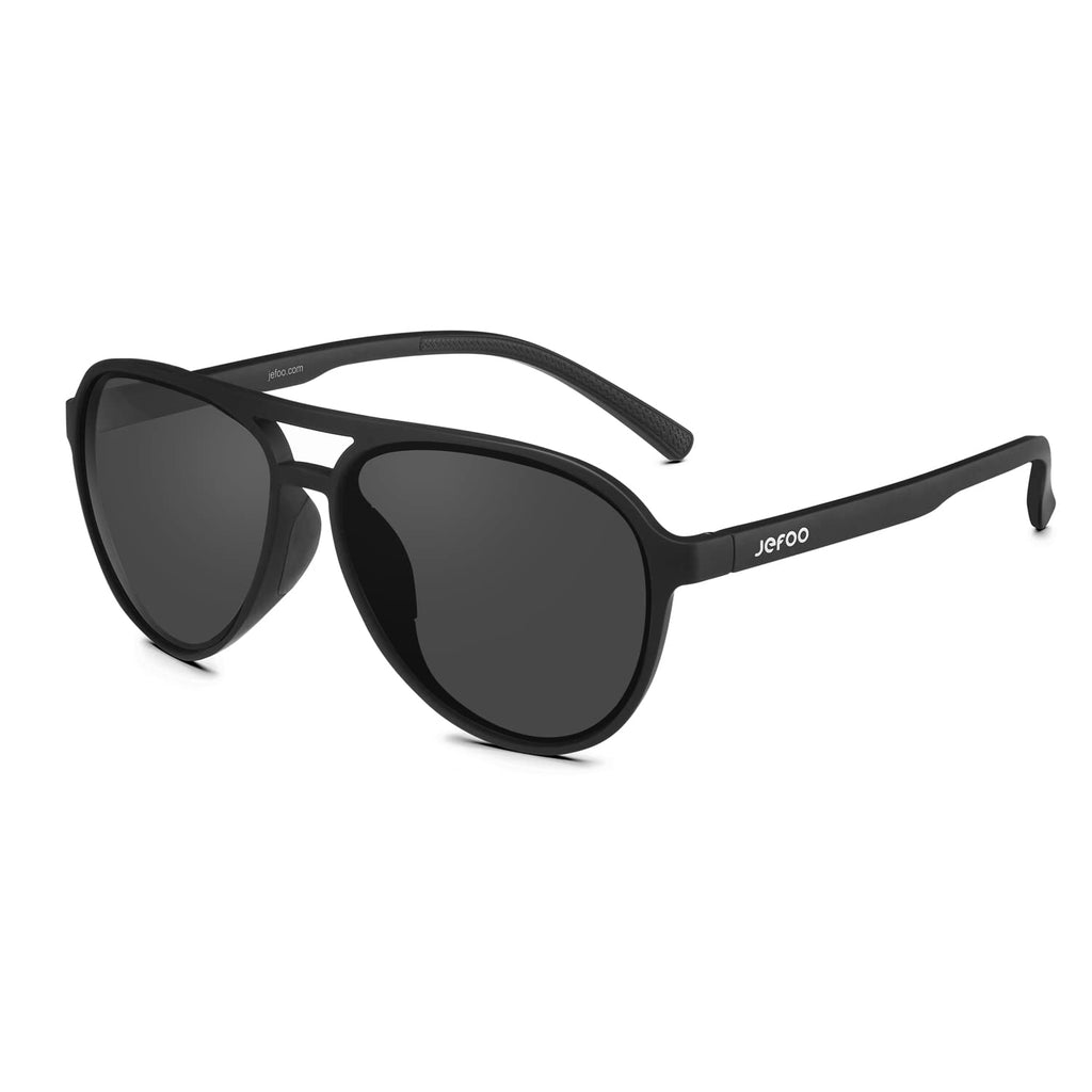 Jefoo Polarized Sunglasses for Women Men Retro Trendy Aviator Mens Shades Sun Glasses 100% UV Protection