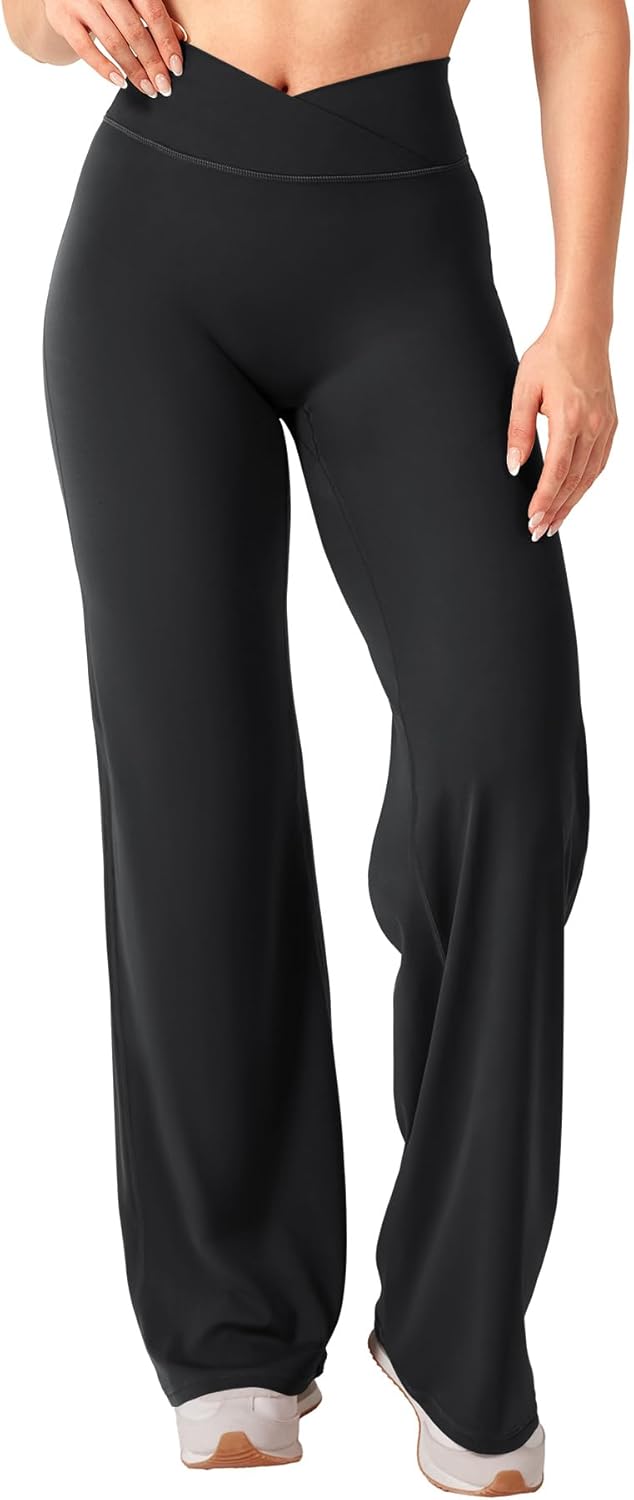 YEOREO Straight Leg Leggings - No Front Seam High Waist Yoga Pants for Women | 31.5" Soft Eddiy Fit