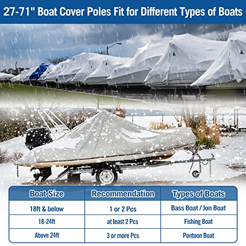 Affordura 2 Pack Extra Tall Boat Cover Support Poles 27-71in Tripod Base