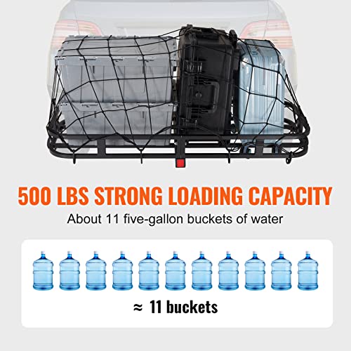 Hitch Cargo Carrier 53x19x5 in Steel Luggage Rack 500lb Capacity for SUV Truck