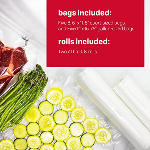 NESCO VS-02 Food Vacuum Sealer Starter Kit with Automatic Shut-Off & Bags