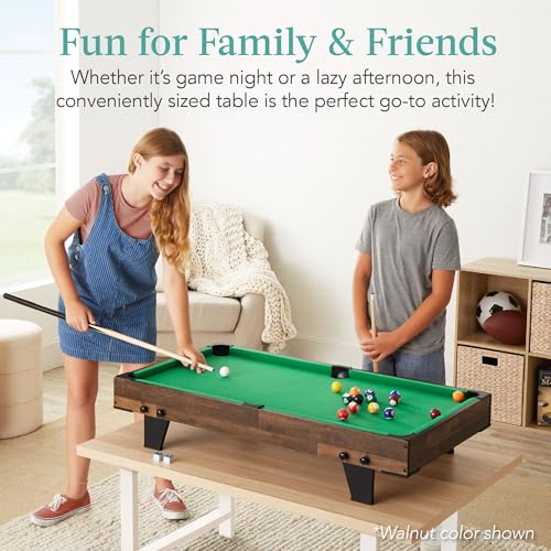 40-Inch Arcade Style Billiard Table for Kids & Family, Includes Cue Sticks & Balls