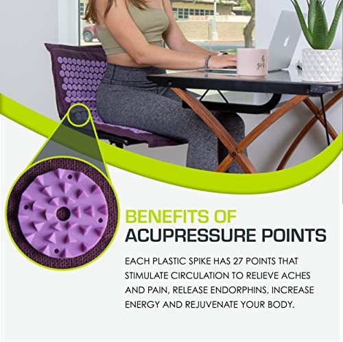 Royal Lilac ProsourceFit Acupressure Mat and Pillow Set for Pain Relief & Relaxation