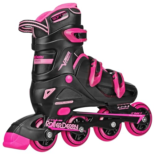 Adjustable Inline Skates for Adults & Youth - Black & Pink Performance Skates