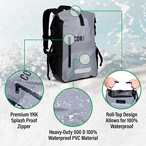 COR Surf Waterproof Dry Backpack with Padded Laptop Sleeve - 40L Green
