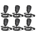 SAMCOM 6 Pack Walkie Talkie Shoulder Microphones with PTT for Two-Way Radios