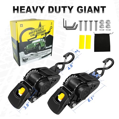 NeaLia Heavy Duty Boat Ratchet Straps 2x50in Transom Tie Downs 2200lbs