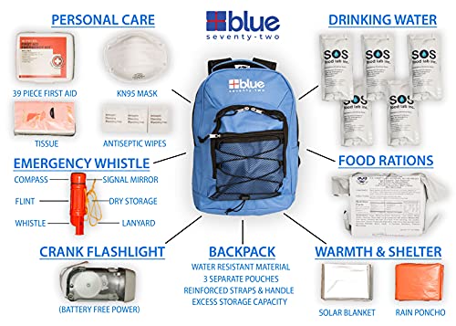 2 Pack Emergency Survival Kits Backpack 72 Hours for 1 Person - Disaster Preparedness