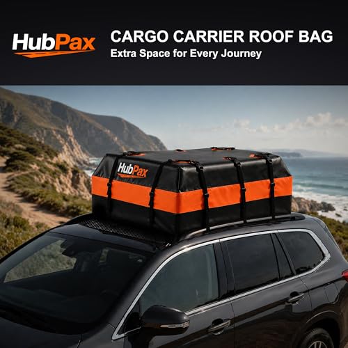 20 Cu Ft Car Rooftop Cargo Carrier Bag - Waterproof, No Rack, Easy Install