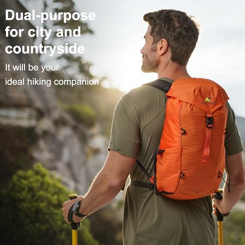 N NEVO RHINO 16L Hiking Backpack - Lightweight Daypack for Men Women - Orange