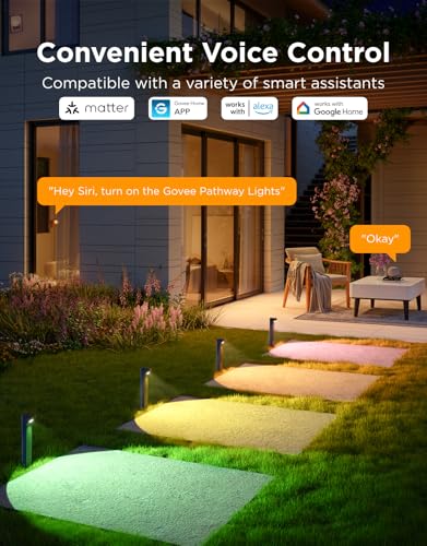 Govee Outdoor Pathway Lights 2 Lite 8-Pack, IP67 Waterproof, 190 Lumens, App & Voice Control