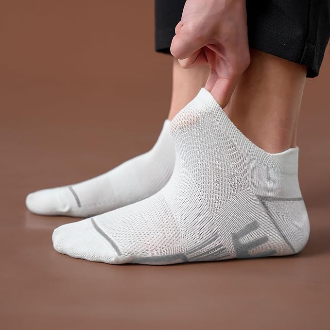 Mens Ankle Socks 12 Pairs Athletic Casual Low Cut Short Socks - White 6-11