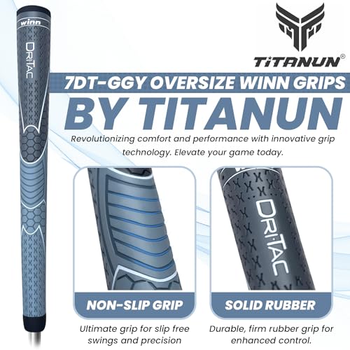 Oversized Golf Grip Non-Slip Cushioned Moisture-Wicking Shock Absorption - Dark Grey