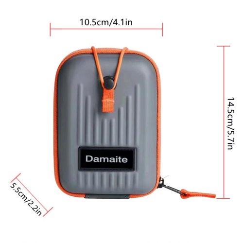 Golf Rangefinder Hard Shell Case, Hard Golf Rangefinder Case Universal Range Finder Carry Bag for Most Rangefinders (Gray-Orange Color Clash)