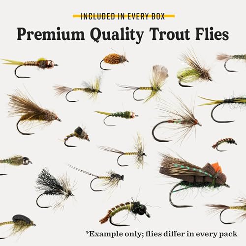 Fly Fishing Kit with Premium Trout Flies Rainbow Brown Brook Trout