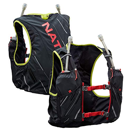 Nathan Pinnacle Hydration Running Vest Backpack for Trail & Marathon - Black / Hibiscus / Medium