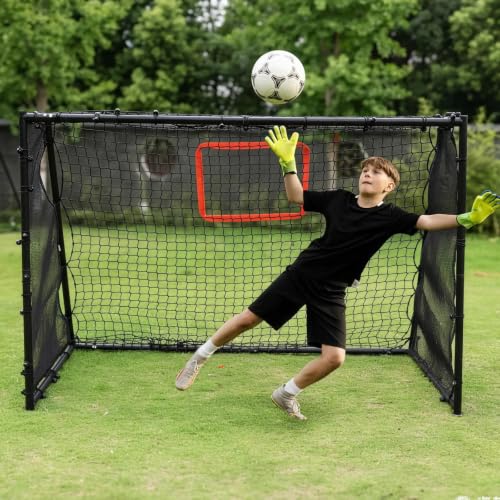 Black 6x4 ft Soccer Goals for Backyard Training - Metal Youth & Adult Goals