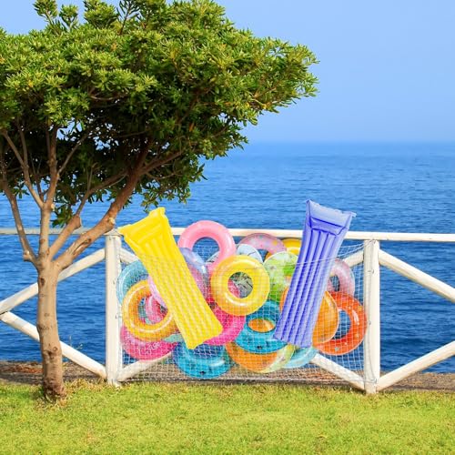 Large Pool Float Storage Mesh Bag 63 x 43 Inches White for Inflatable Toys