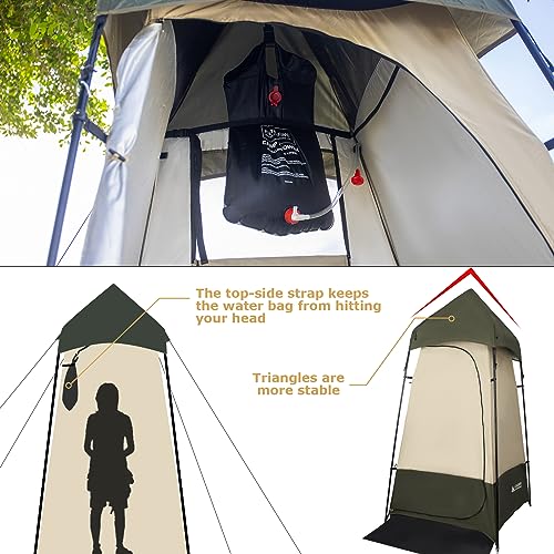 Leader Accessories 6.9FT Portable Camping Shower Tent - Green/Beige, Privacy Shower & Toilet Enclosure