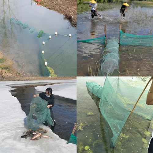 6M Collapsible Crawfish Trap Fish Net with Float & Chain - Portable Crab & Shrimp Catcher