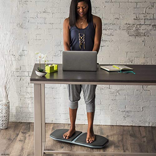 Gaiam Evolve Balance Board for Standing Desk - Grey/Black Anti-Fatigue Wobble Board for Office & Home