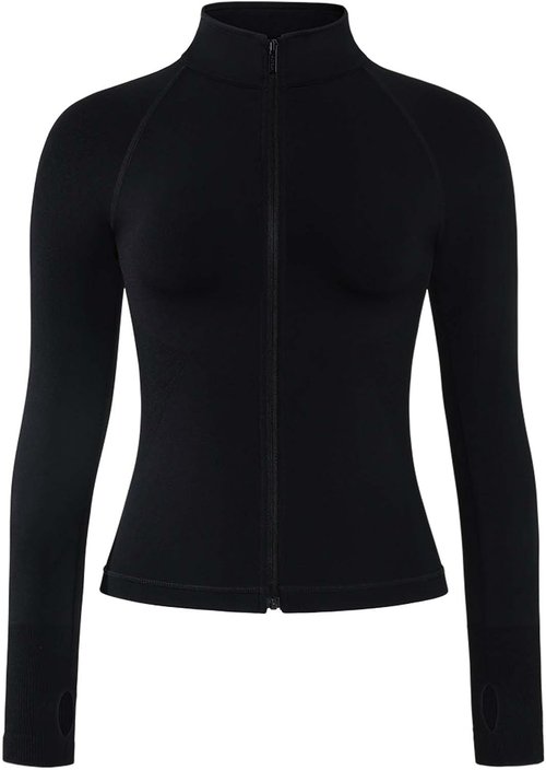 AUROLA Athletic Workout Jacket for Women - Lightweight Slim Fit Full Zip Yoga & Running Jacket with Thumb Holes