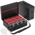 Black 12 Slot Card Deck Box Set with Portable Case for MTG YuGiOh TCG - 12 Dividers