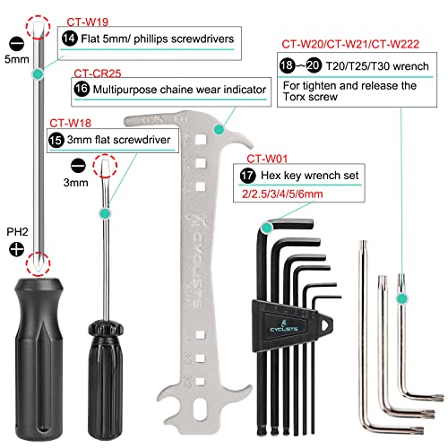 Cyclists 27-Piece Bike Tool Kit for Bicycle Maintenance & Repairs