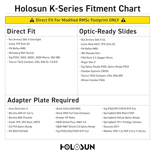 Holosun 407K/507K Series - 6 MOA, Black, for Pistol