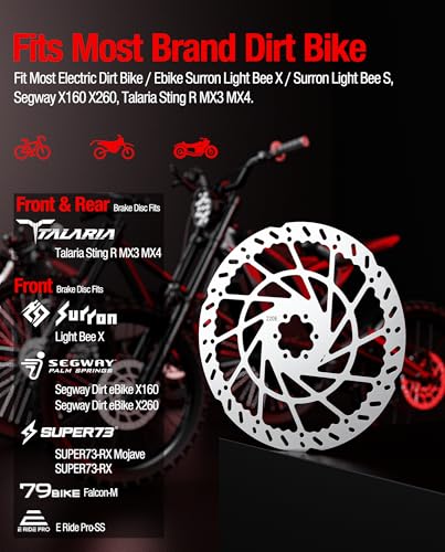 DriveXpwr 220MM Front & Rear Brake Disc Set for Talaria Sting R X3 MX & Road Legal Models - DR-Front and Rear 220