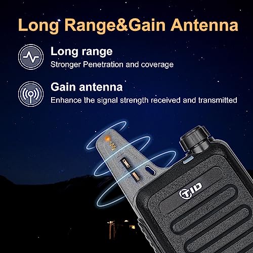 2 Pack Long Range Walkie Talkies with Rechargeable Batteries and Hands-Free - Rugged Two-Way Radios for Adults, School, Church